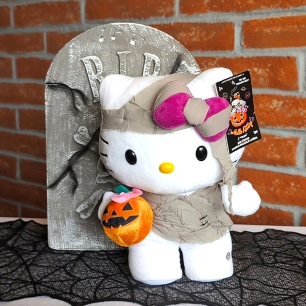 NEW Sanrio Hello Kitty Halloween Mummy Costume Side Stepper Plush